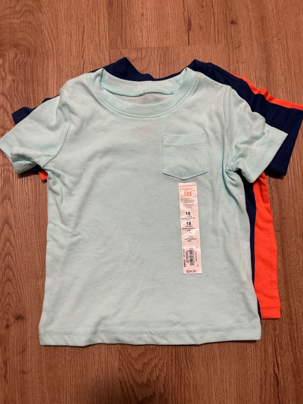 NWT Jumping Beans 18M 3 Pack Short Sleeve Pocket Tees